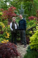 Marie and Tony Newton in their Oriental style garden in Walsall, UK