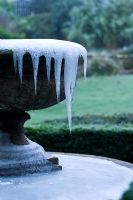 Frozen water fountain - Bourton House Garden, Bourton-on-the-Hill, Moreton-in-Marsh, Gloucestershire 