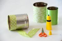 Materials for decorating recycled metal cans
