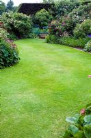 Lawn and flowerbeds in a formal garden
