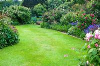Lawn and flowerbeds in a formal garden