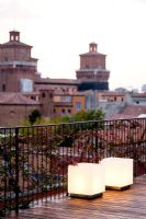 Cube lighting on Terrace in Ferrara, Italy 