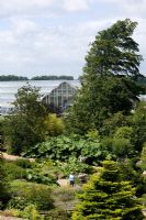 The glasshouse and gardens. RHS Wisley Garden. UK