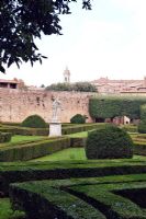 Horti Leonini, San Quirico, Nr Siena, Italy. October. 16th century public garden in town centre.