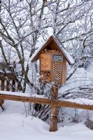 Insect hotel in winter
