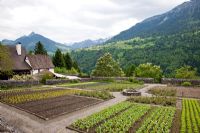 A cloister garden with vegetables in the Great Walser Valley, Austria