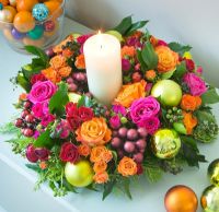 Christmas wreath with candle