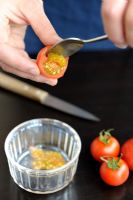 Saving Tomato seeds - Scooping out for fermenting