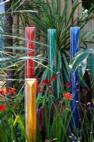 Coloured rain collectors - 'A Precious Warning Garden', Bronze Medal Winner, RHS Hampton Court Flower Show 2011