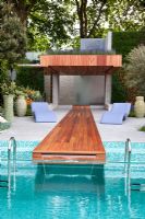 Mediterranean style swimming pool. 'A Monaco Garden', Gold medal winner, RHS Chelsea Flower Show 2011 