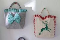 Two bags in touch with Bavarian tradition - a combination of felt, checked cloth and deer motif - Handbag Garden, Freising, Germany 