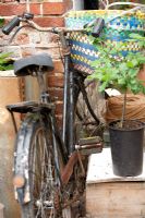 Old bicycle with basket 