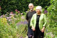 Martin Hughes-Jones and Susan Proud, creators of the garden. Holbrook Garden,Tiverton, Devon, UK