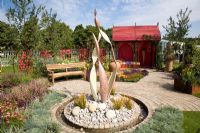 Loros Hospice Garden of Light and Reflection - Hampton Court Flower Show 2011 . Dejardin design with Lyndon Landscapes Silver.