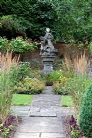 James Pulham and Sons statue in formal garden - Warren House