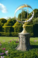 Sundial in classic garden 