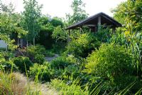 Oriental style garden with oak temple - Butts Farm, Pond Green, Wicken, Cambridgeshire