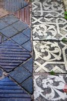 Old tiles used for paving