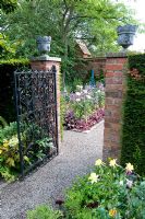 Gate leading through garden at Preen Manor, Shropshire