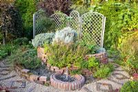 Brick spiral herb garden - raised bed 