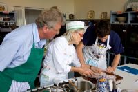 Darina Allen working with students in the classroom at Ballymaloe Cookery school