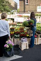 Buying plants at Columbia road flower market