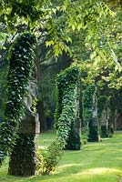 Avenue of statues - Grazzano Visconti garden, Piacenza, Italy
