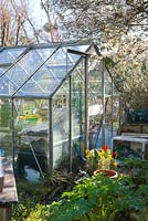 Aluminium greenhouse in the spring