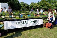 Herbal Haven, stall selling herbs at Camden, now London, Green Fair, Regent's Park, London, UK