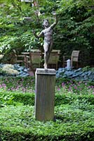 Sculpture in Prins Bernhard Cultuurfonds garden in Amsterdam, Holland