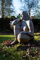 'Goddess of the Woods' sculpture in the Stumpery, Highgrove Garden, February 2011. 