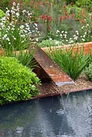 Aquaduct water feature and pool - Homebase Teenage Cancer Trust Garden, Gold Medal winner - RHS Chelsea Flower Show 2012 