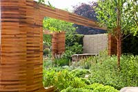 Cedar frames and soft planting - Homebase Teenage Cancer Trust Garden, Gold Medal winner - RHS Chelsea Flower Show 2012 
 