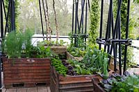 Raised metal vegetable beds - The Westland Magical Garden, RHS Chelsea Flower Show 2012