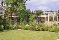 Overview of vegetable garden in summer 