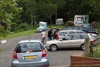 Customer Car park at Grannell Plant Nursery in Ceredigion Wales