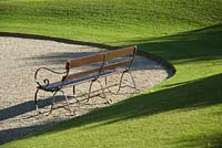 Circular lawn with bench