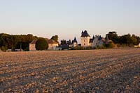 Chateau du Rivau, Lemere, Loire Valley, France, distance shot in dawn light