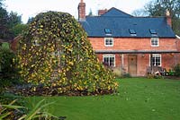 House beside lawn. The Dingle Garden, Welshpool, Powys, Wales