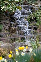 Waterfall - Millennium Garden, Lichfield, spring