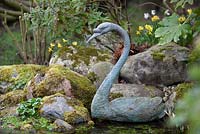 Swan sculpture - Millennium Garden, Lichfield, spring