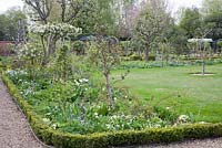 Formal Walled Garden in spring - West Green House, Hampshire