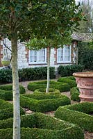 Miniature Topiary Garden and decorative urn - The Old Rectory, Surrey