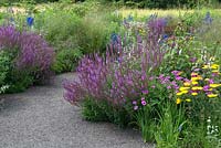 Gravel path through swathes of perennial planting and grasses - Floriade 2012