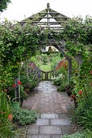 View through 'Llanhydrock Garden' to the 'Sundial Garden' at Wollerton Old Hall