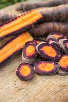 Carrot 'Purple Haze' - cut to show colour of flesh