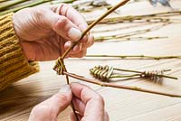Weaving fish head shape out of Willow
