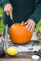 Carving pumpkin