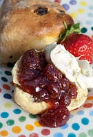 Tiptree 'Little Scarlet' Strawberry Jam with scones and clotted cream