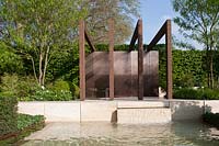 The Laurent Perrier Garden Designer - Copper pergola and water feature